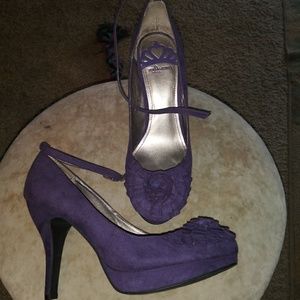 Fergie Purple suede 4 inch heels